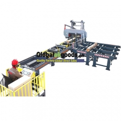 Computer Controlled Large Scale Horizontal Bandsaw Cutting Merbau Logs Into Decking Wood Boards