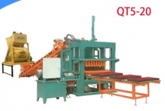 QT5-20 big size semi automatic hydraulic concrete brick making machine, full block production line